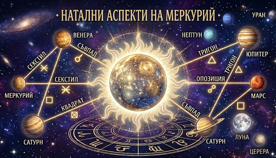 Натални аспекти на Меркурий