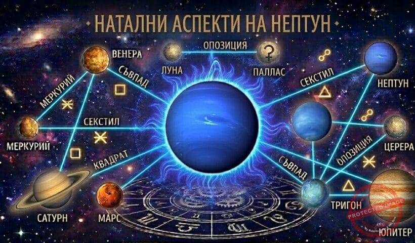 Натални аспекти на Нептун