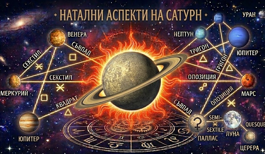 Натални аспекти на Сатурн