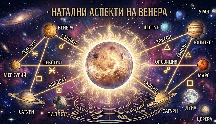 Натални аспекти на Венера