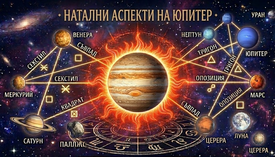 Натални аспекти на Юпитер