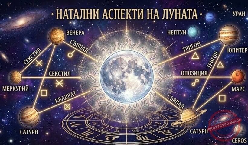 Натални аспекти на Луната