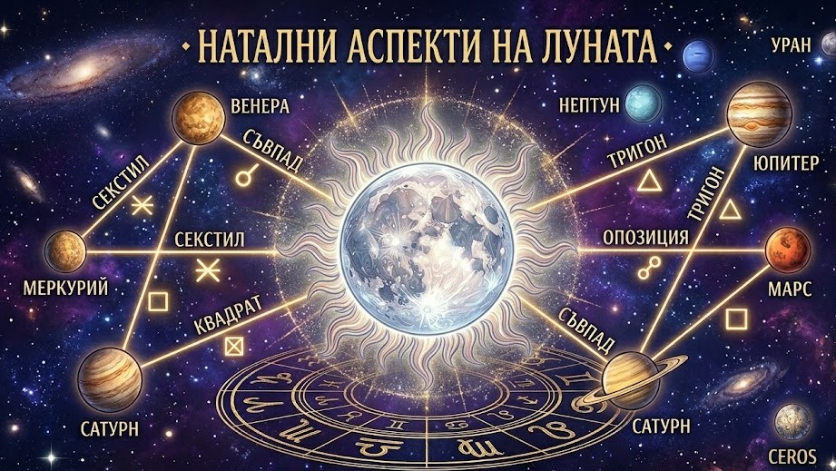 Натални аспекти на Луната