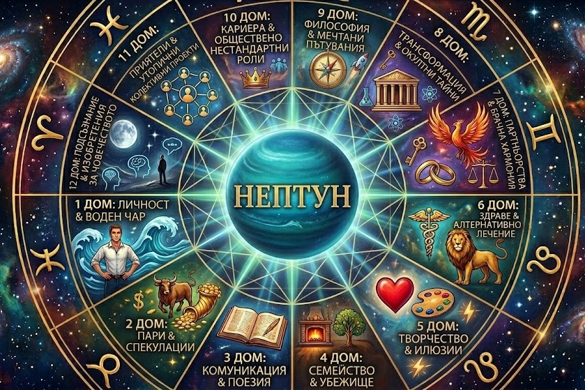 Нептун в домовете